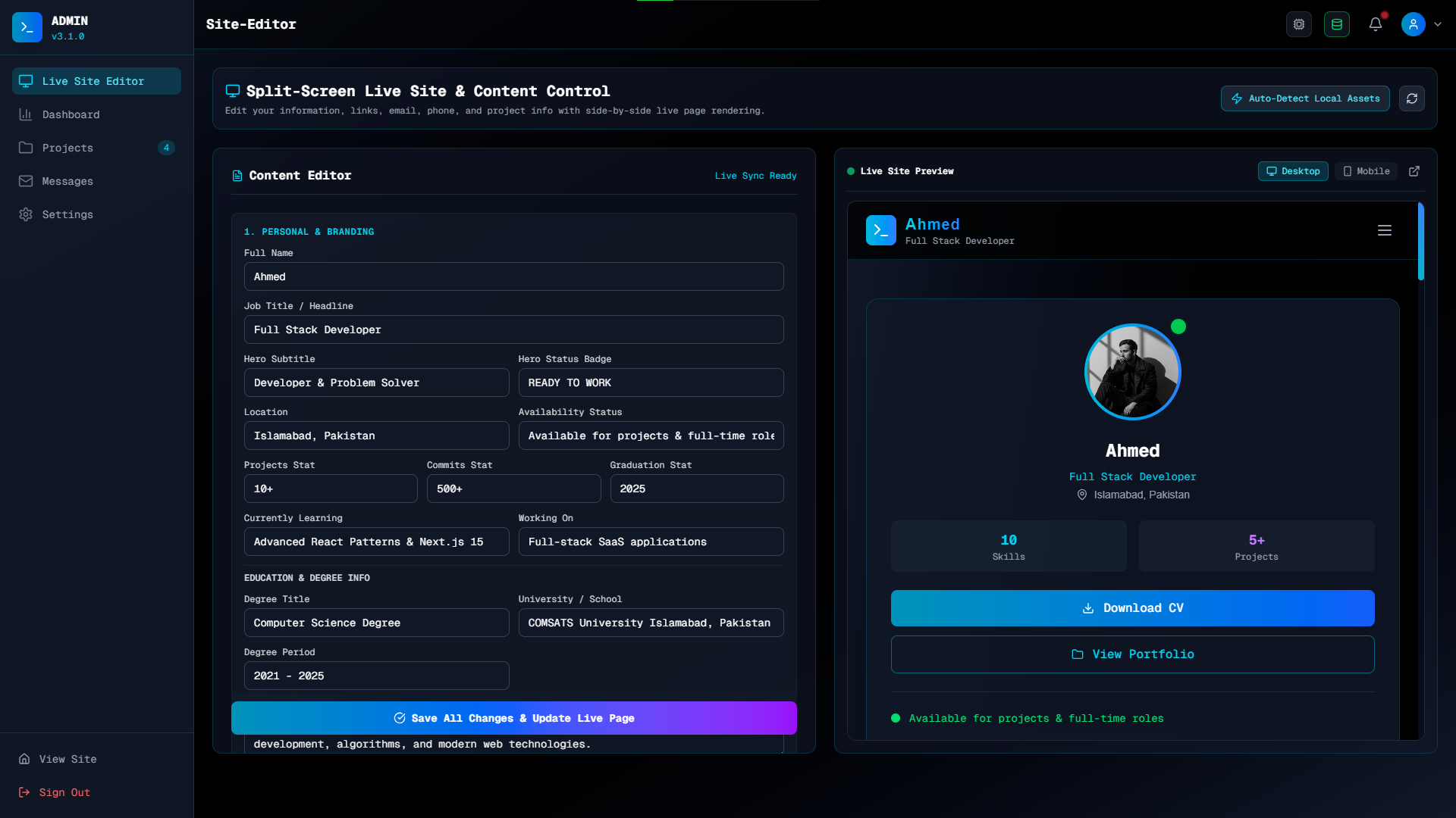 Developer Portfolio & CMS Thumbnail 7
