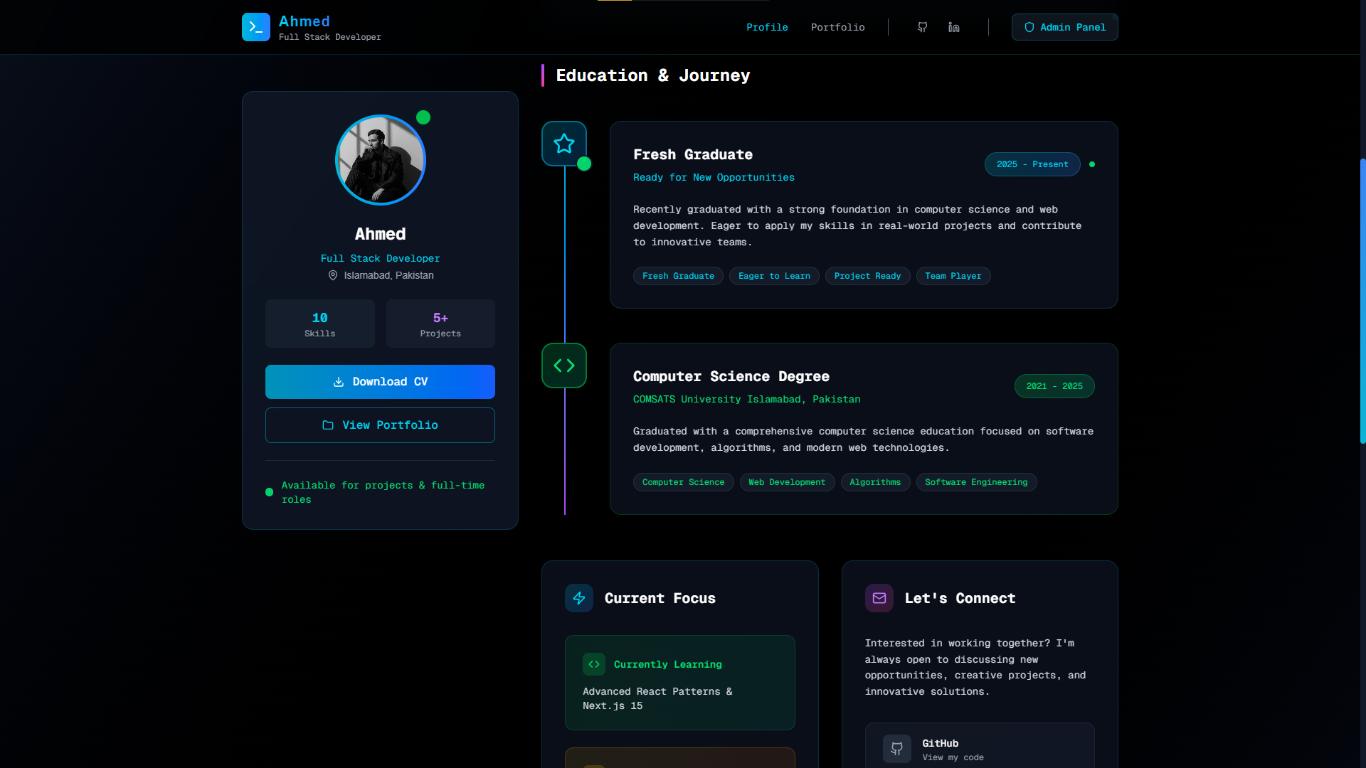 Developer Portfolio & CMS Thumbnail 2